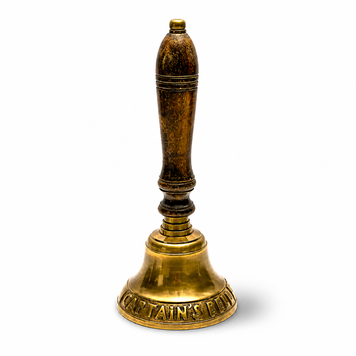 Дзвін капітанський бронзовий (23 х 10 см) з дерев'яною ручкою &laquo;Captains Bell Antique&raquo; 200576 фото